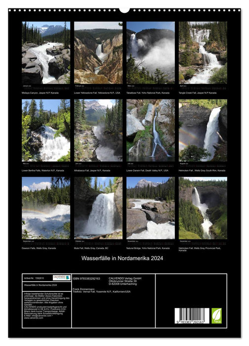 Wasserfälle in Nordamerika 2024 (CALVENDO Premium Wandkalender 2024)