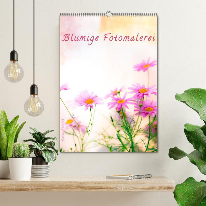 Flowery photo painting (CALVENDO wall calendar 2024) 