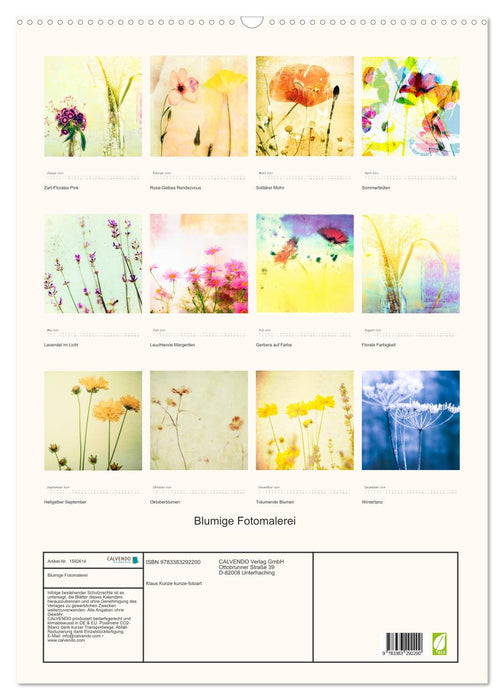 Flowery photo painting (CALVENDO wall calendar 2024) 