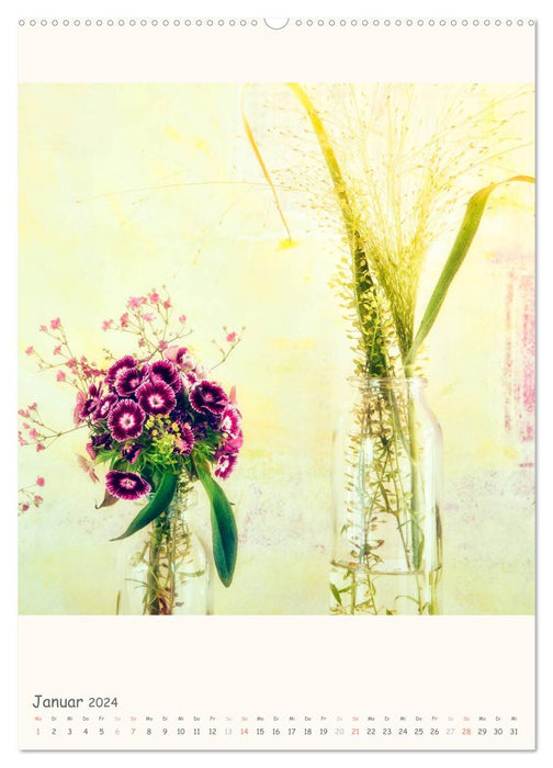 Flowery photo painting (CALVENDO wall calendar 2024) 