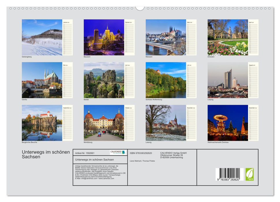 Unterwegs im schönen Sachsen (CALVENDO Premium Wandkalender 2024)