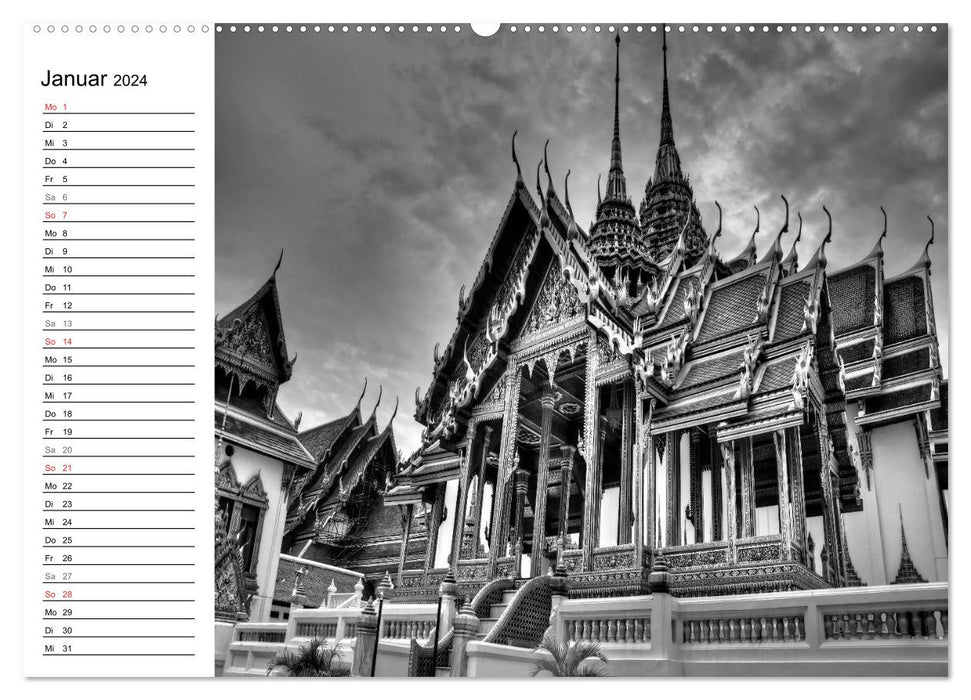 Bangkok impressions in black and white (CALVENDO Premium Wall Calendar 2024) 