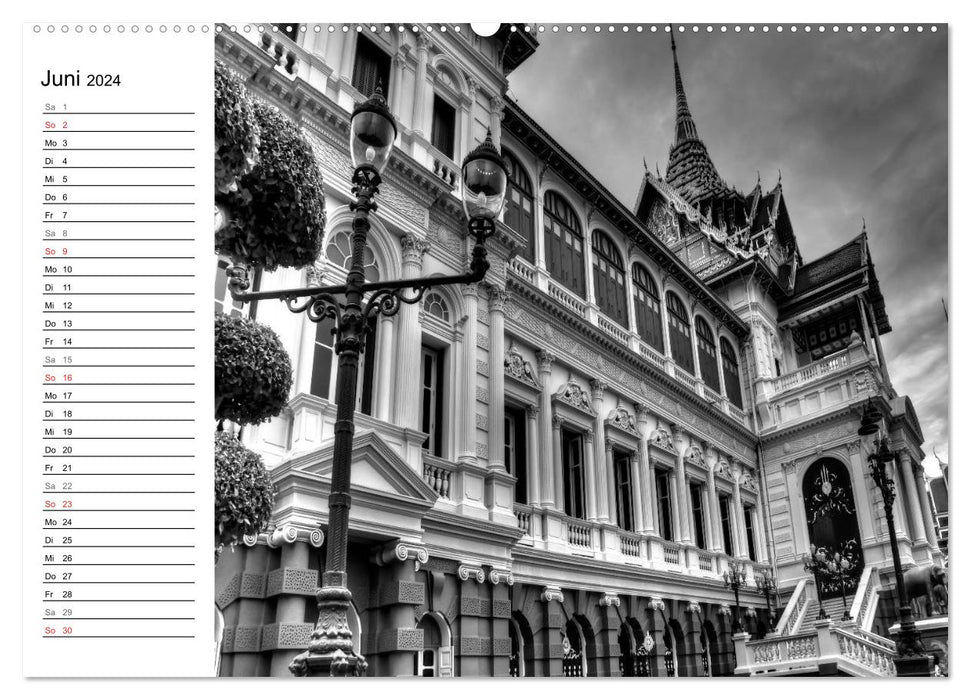 Bangkok impressions in black and white (CALVENDO Premium Wall Calendar 2024) 