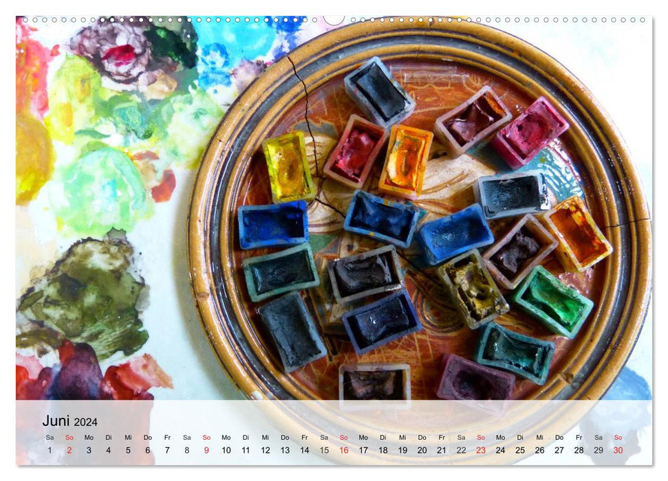Malen. Impressionen aus der Welt der Farben (CALVENDO Premium Wandkalender 2024)
