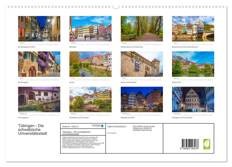 Tübingen - The Swabian university town (CALVENDO Premium Wall Calendar 2024) 