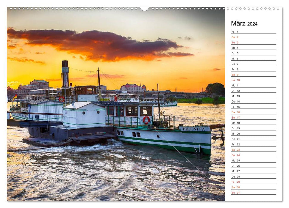 Paddle steamer (CALVENDO Premium Wall Calendar 2024) 