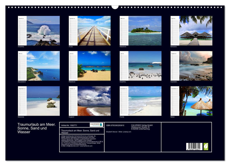 Dream vacation by the sea. Sun, sand and water (CALVENDO wall calendar 2024) 