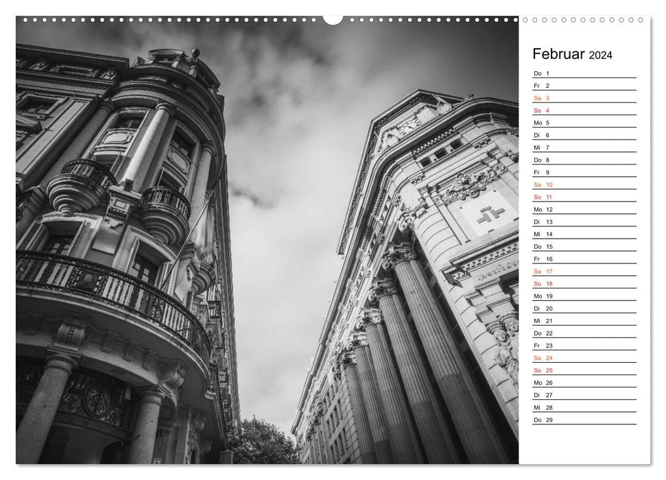 Madrid - Black and White Impressions (CALVENDO Wall Calendar 2024) 