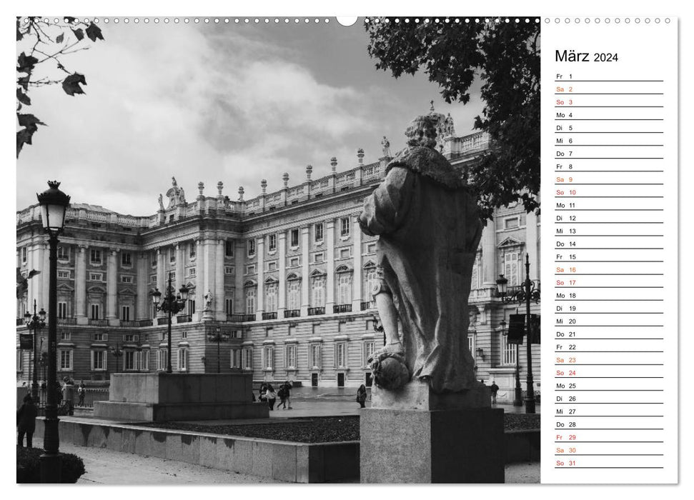 Madrid - Black and White Impressions (CALVENDO Wall Calendar 2024) 