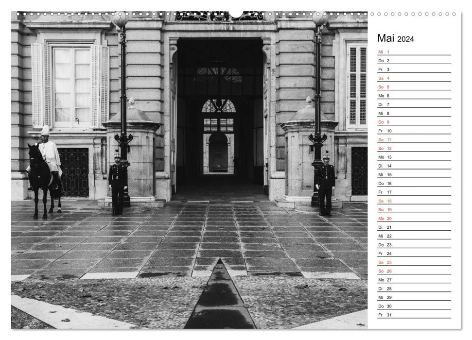 Madrid - Black and White Impressions (CALVENDO Wall Calendar 2024) 