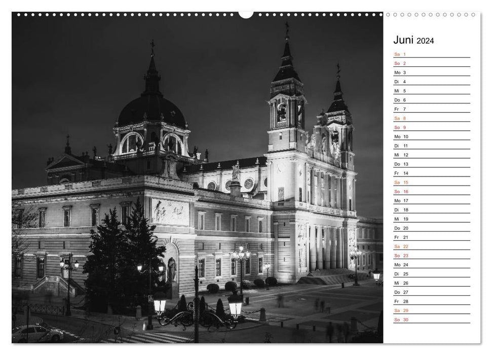 Madrid - Black and White Impressions (CALVENDO Wall Calendar 2024) 
