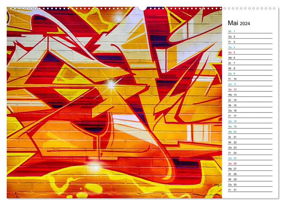 Dresden Graffiti (CALVENDO Premium Wall Calendar 2024) 