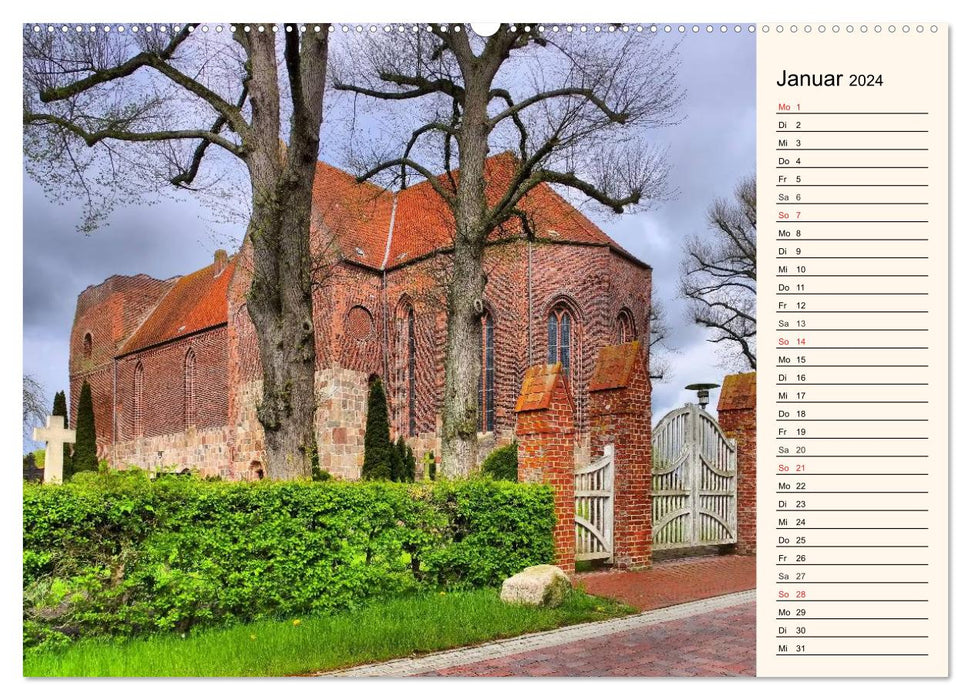 Churches in East Frisia (CALVENDO wall calendar 2024) 