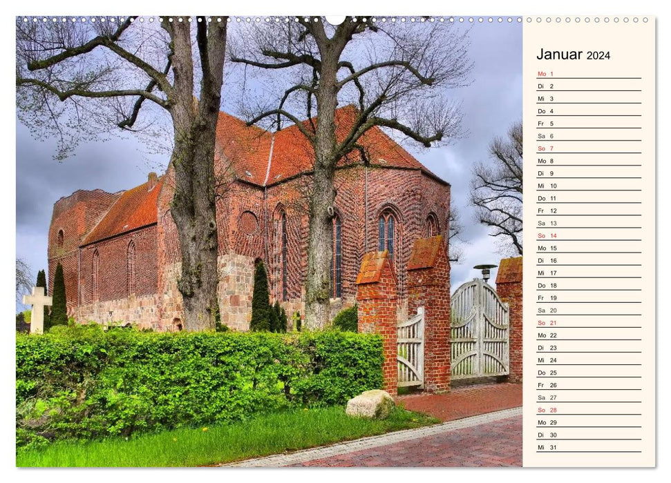 Kirchen in Ostfriesland (CALVENDO Wandkalender 2024)