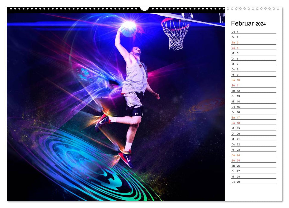 Basketball Fantasiewelten (CALVENDO Premium Wandkalender 2024)