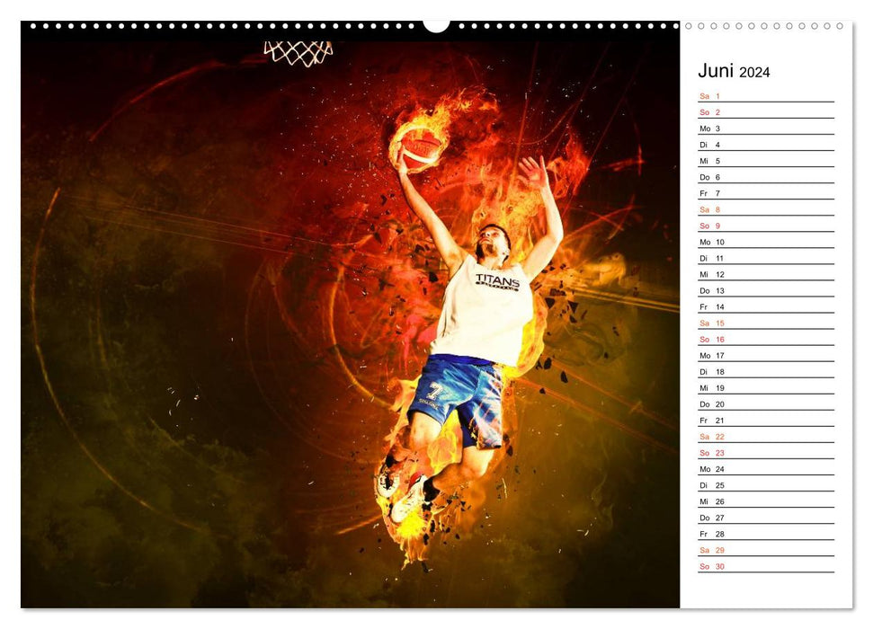Basketball Fantasy Worlds (CALVENDO Premium Wall Calendar 2024) 