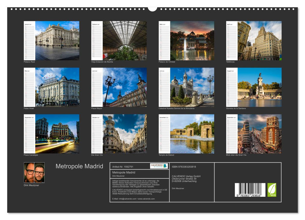 Metropole Madrid (CALVENDO Premium Wandkalender 2024)