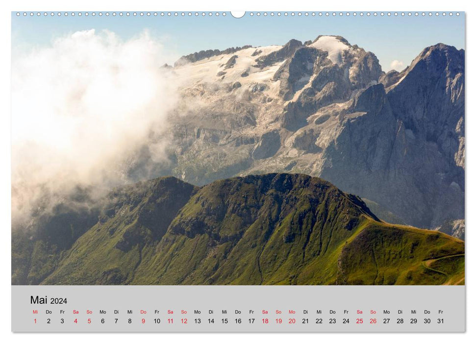 Südtiroler Bergwelten - Die monti pallidi, Idylle die fast unwirklich erscheint (CALVENDO Wandkalender 2024)