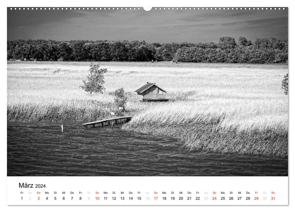 Ostseebad Zingst - Impressionen in Schwarz-Weiß (CALVENDO Premium Wandkalender 2024)