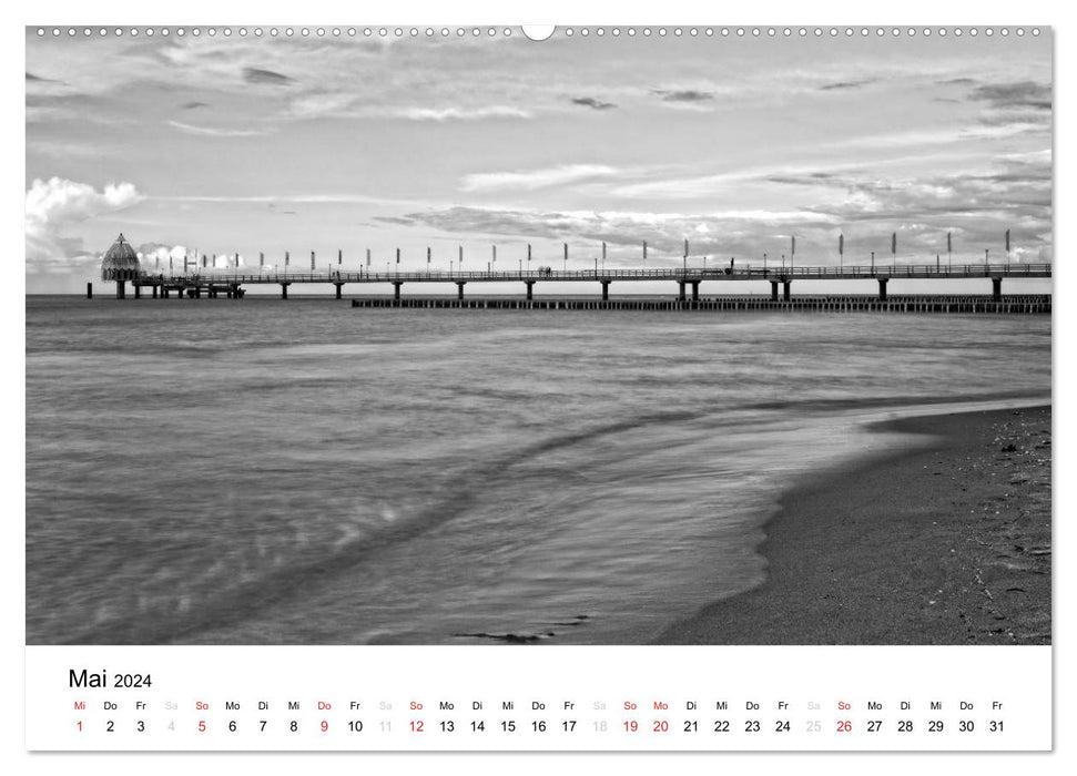 Ostseebad Zingst - impressions in black and white (CALVENDO Premium Wall Calendar 2024) 