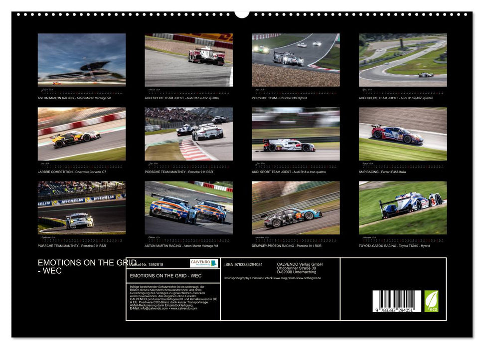 EMOTIONS ON THE GRID - WEC Nürburgring (CALVENDO Premium Wandkalender 2024)