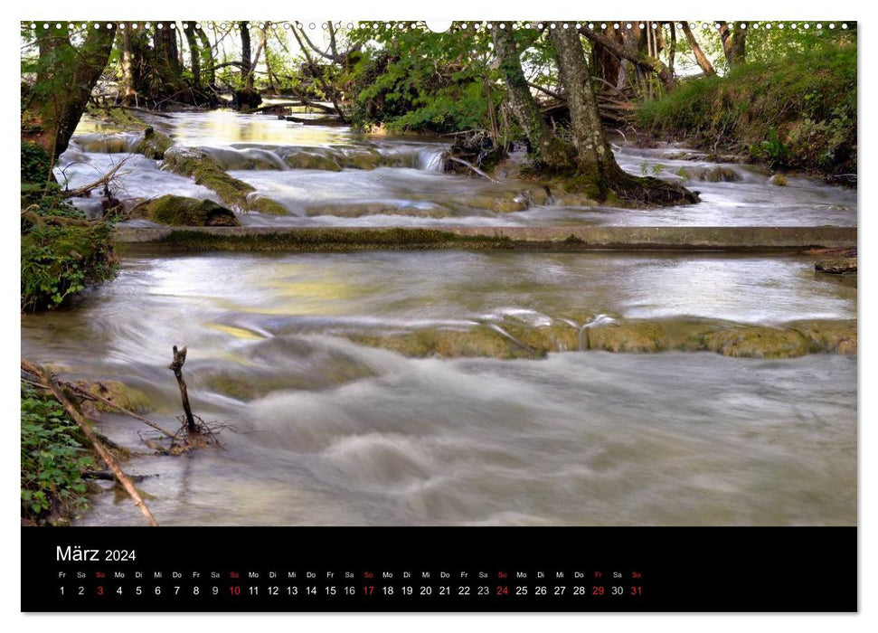 Plitvice Lakes - Cascading Water Features (CALVENDO Premium Wall Calendar 2024) 