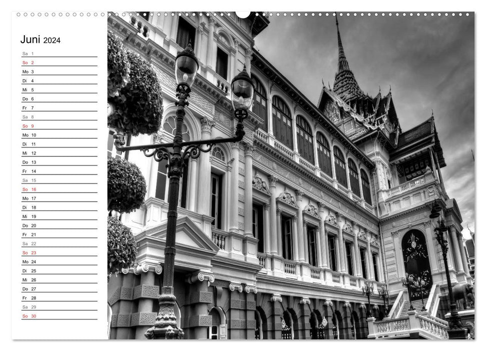 Bangkok impressions in black and white (CALVENDO wall calendar 2024) 