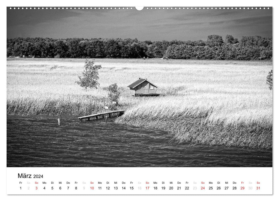 Ostseebad Zingst - Impressionen in Schwarz-Weiß (CALVENDO Wandkalender 2024)