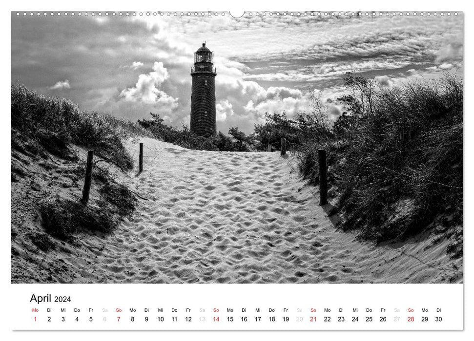 Ostseebad Zingst - Impressionen in Schwarz-Weiß (CALVENDO Wandkalender 2024)