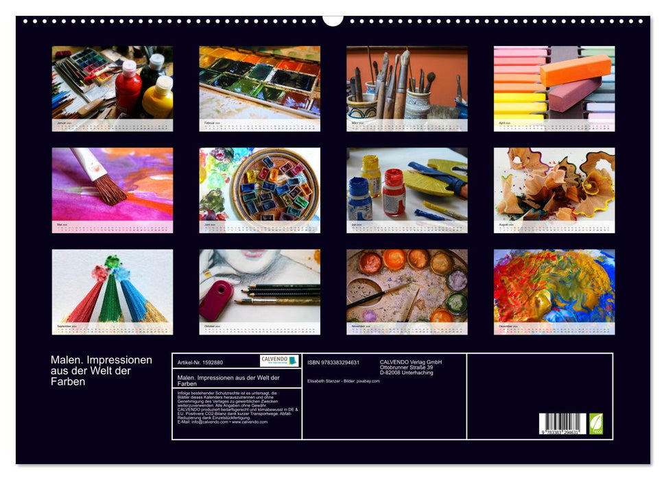 Malen. Impressionen aus der Welt der Farben (CALVENDO Wandkalender 2024)
