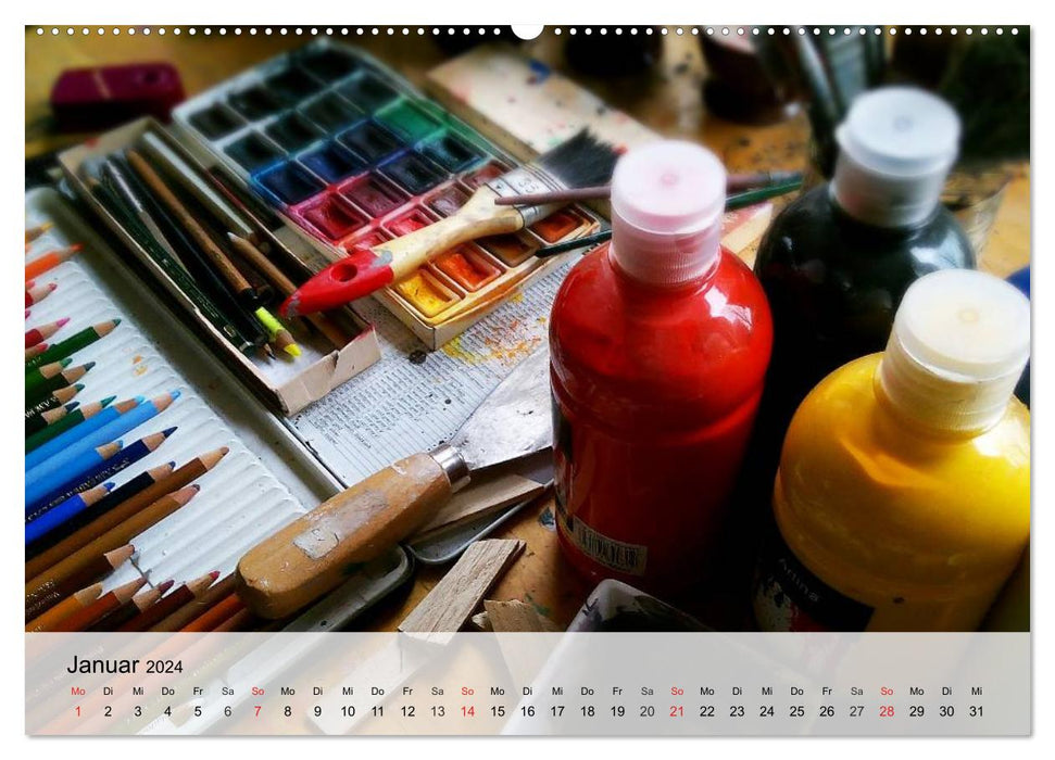 Malen. Impressionen aus der Welt der Farben (CALVENDO Wandkalender 2024)