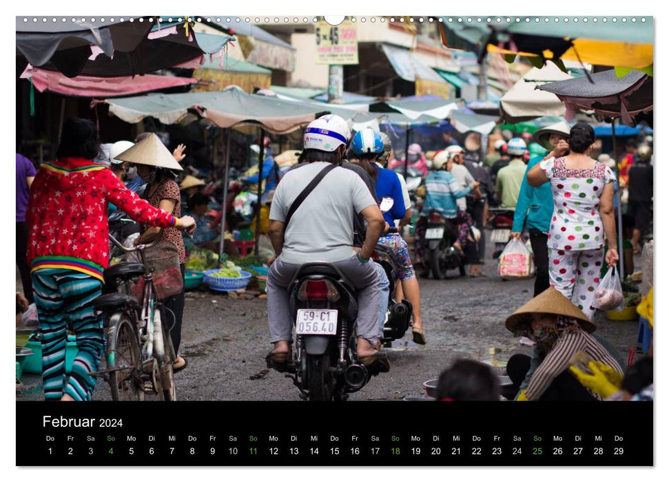 Marchés au Vietnam (calendrier mural CALVENDO 2024) 