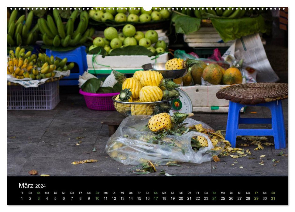 Marchés au Vietnam (calendrier mural CALVENDO 2024) 