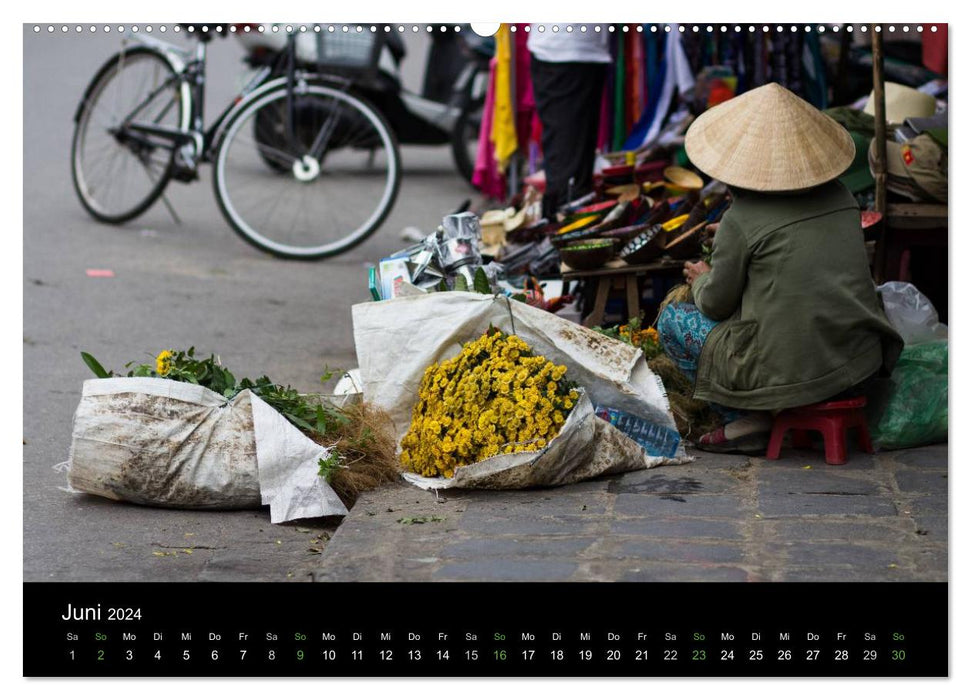 Marchés au Vietnam (calendrier mural CALVENDO 2024) 