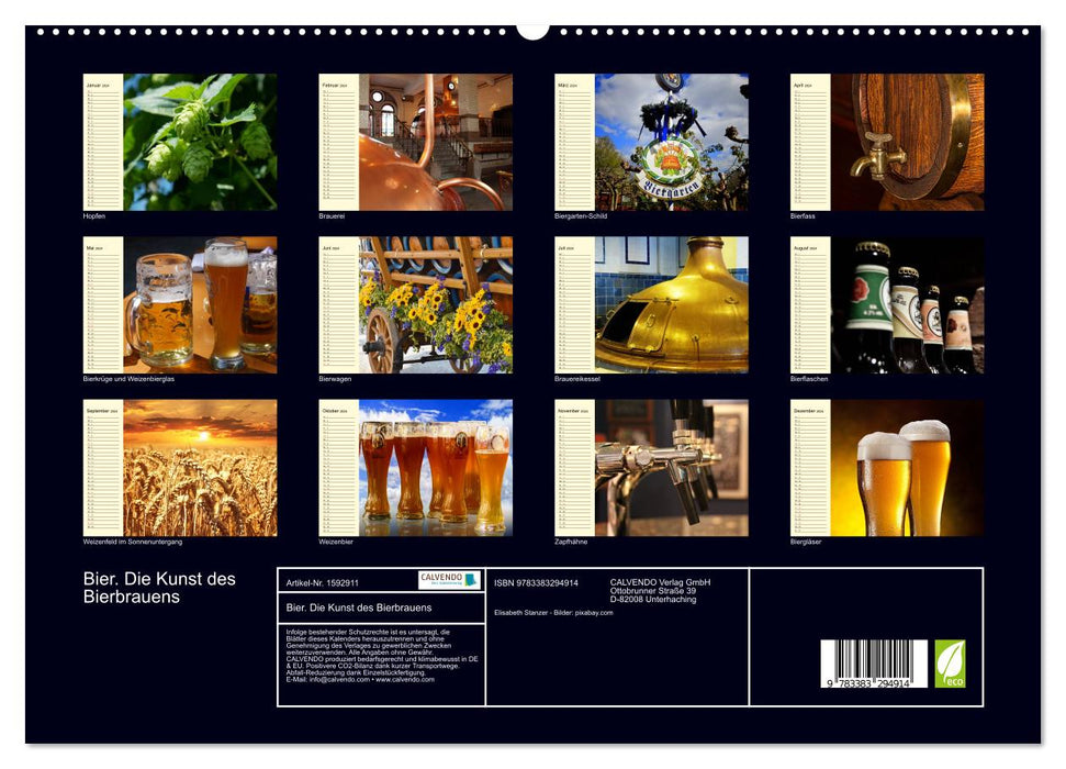 Beer. The art of brewing beer. Impressions (CALVENDO Premium Wall Calendar 2024) 