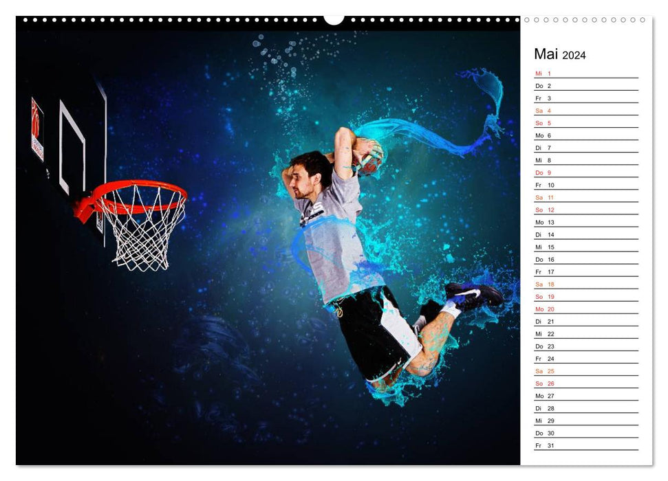 Basketball Fantasiewelten (CALVENDO Wandkalender 2024)