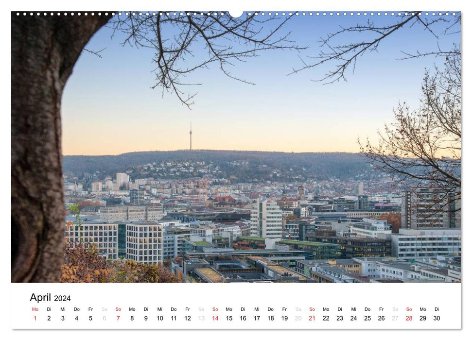 Vues de la ville de Stuttgart (calendrier mural CALVENDO 2024) 