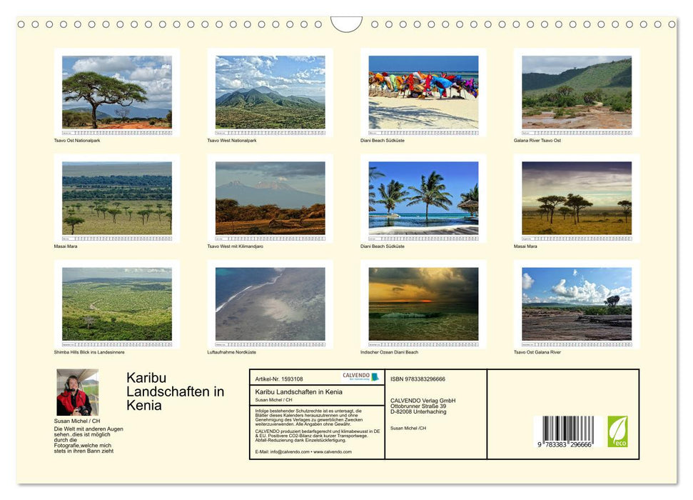 Caribou - paysages du Kenya (Calendrier mural CALVENDO 2024) 