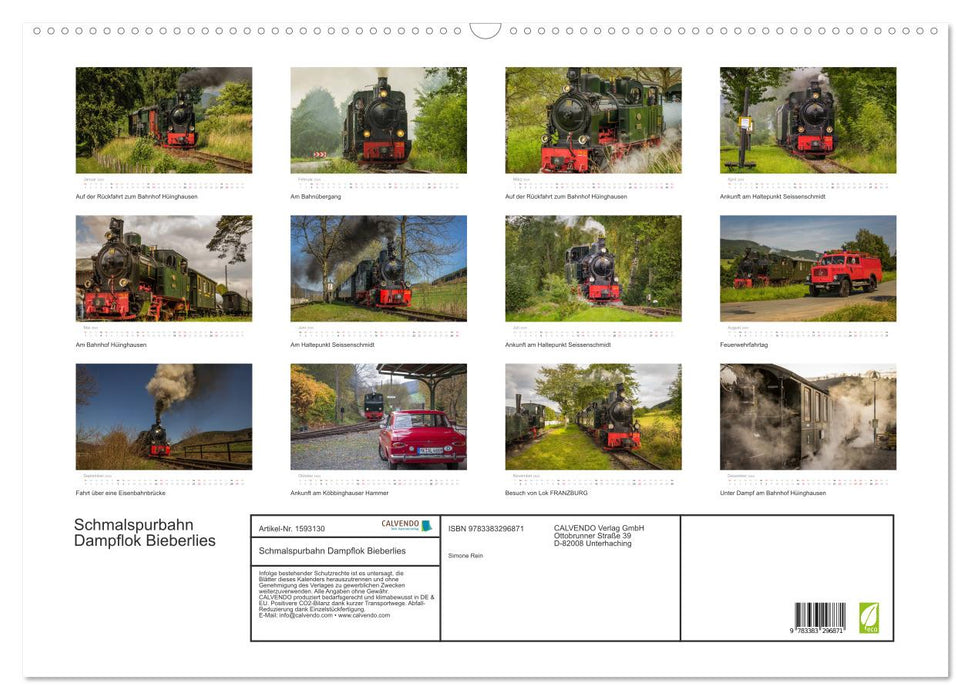 Narrow-gauge railway steam locomotive Bieberlies (CALVENDO wall calendar 2024) 