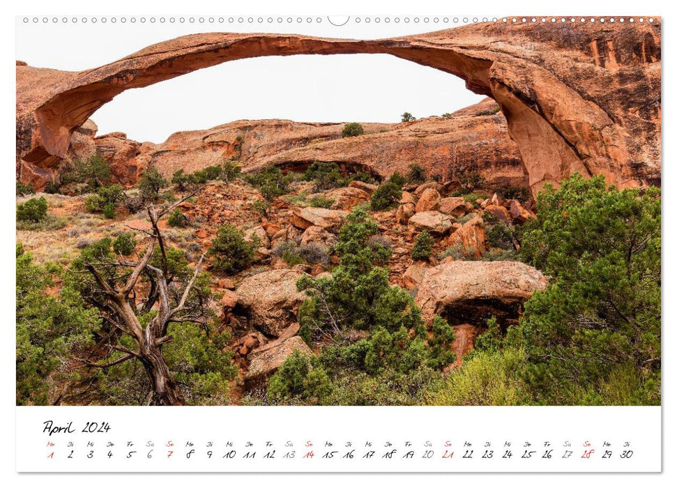 Parcs nationaux des États-Unis (calendrier mural CALVENDO 2024) 