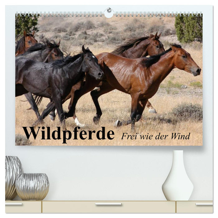 Wildpferde. Frei wie der Wind (CALVENDO Premium Wandkalender 2024)