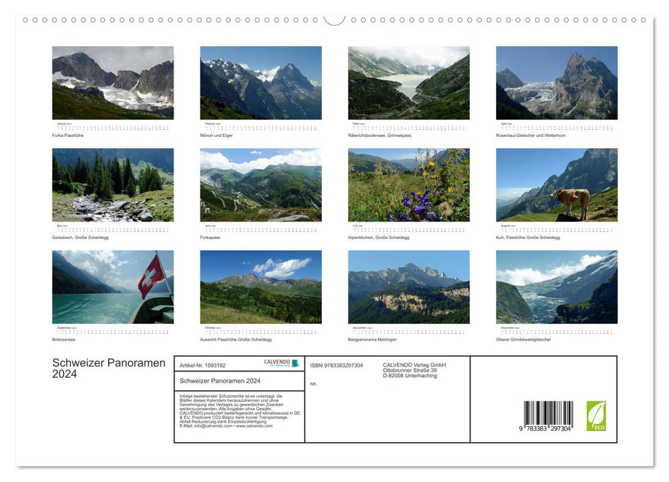 Schweizer Panoramen (CALVENDO Premium Wandkalender 2024)