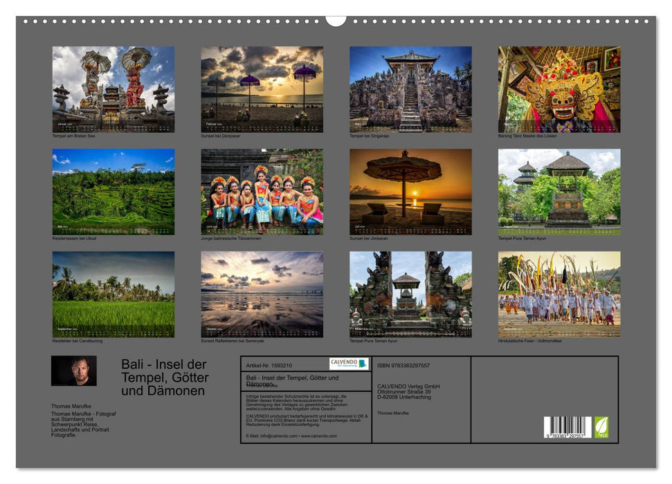 Bali - Insel der Tempel, Götter und Dämonen (CALVENDO Wandkalender 2024)
