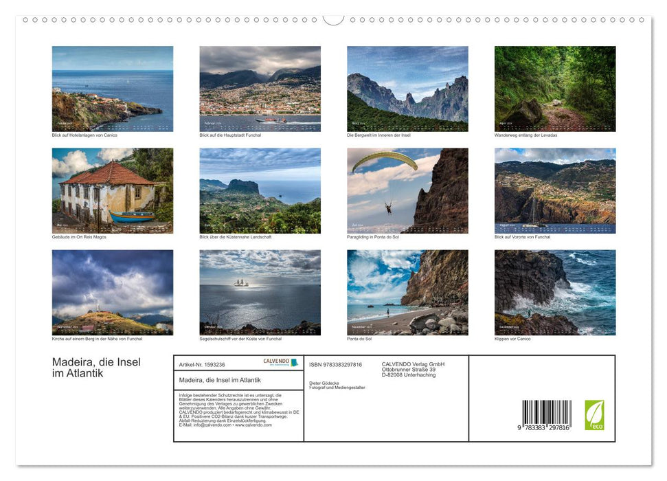 Madeira, the island in the Atlantic (CALVENDO Premium Wall Calendar 2024) 