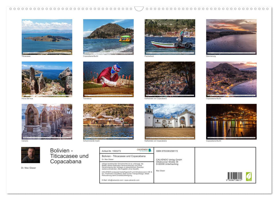 Bolivien - Titicacasee und Copacabana (CALVENDO Wandkalender 2024)