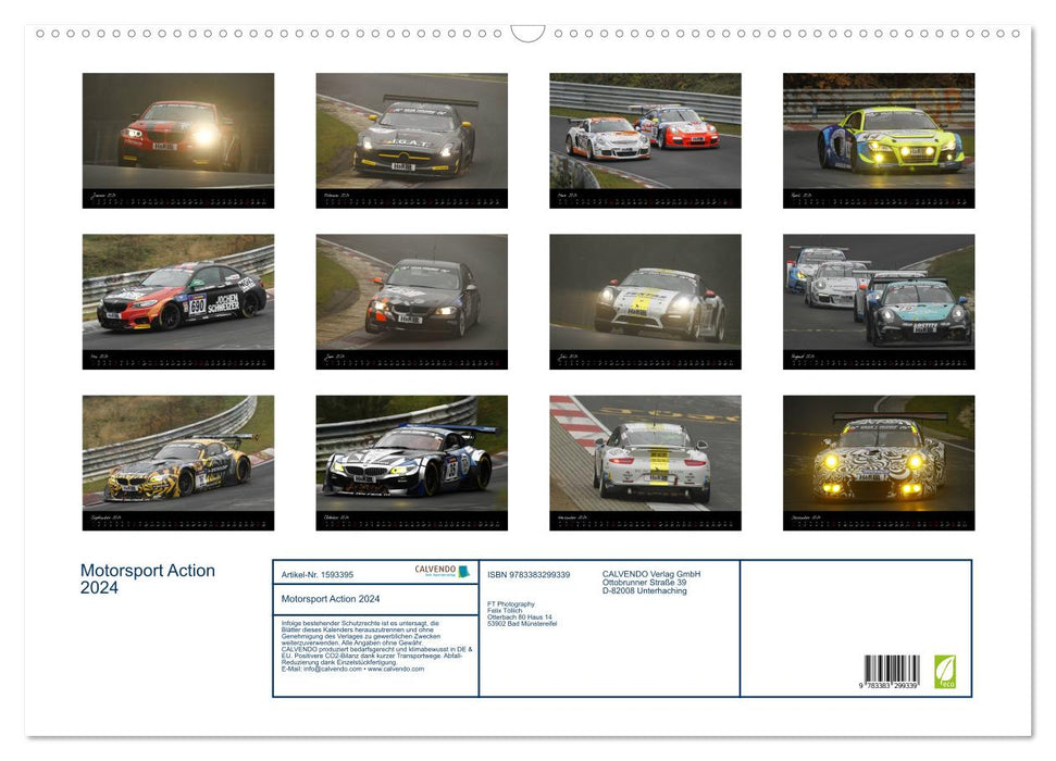 Motorsport Action 2024 (CALVENDO wall calendar 2024) 