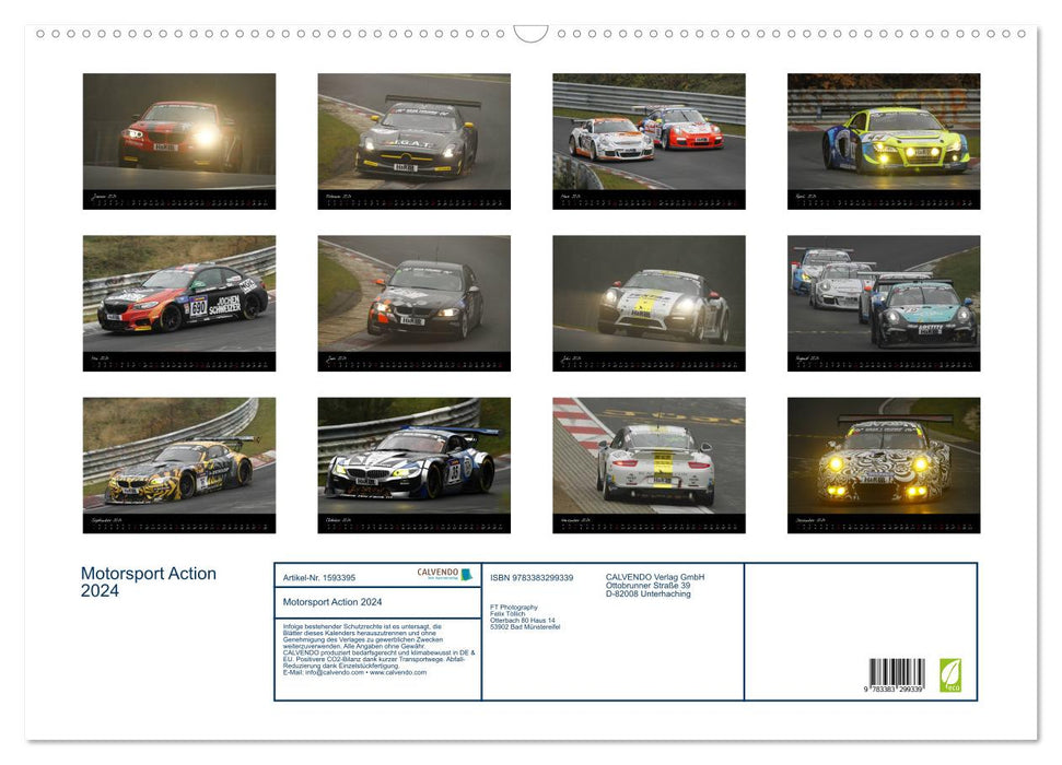 Motorsport Action 2024 (calendrier mural CALVENDO 2024) 