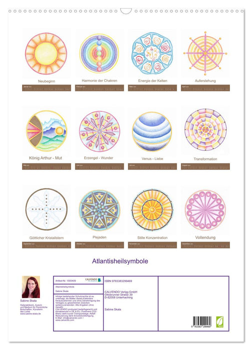 Symboles de guérison de l'Atlantide (calendrier mural CALVENDO 2024) 
