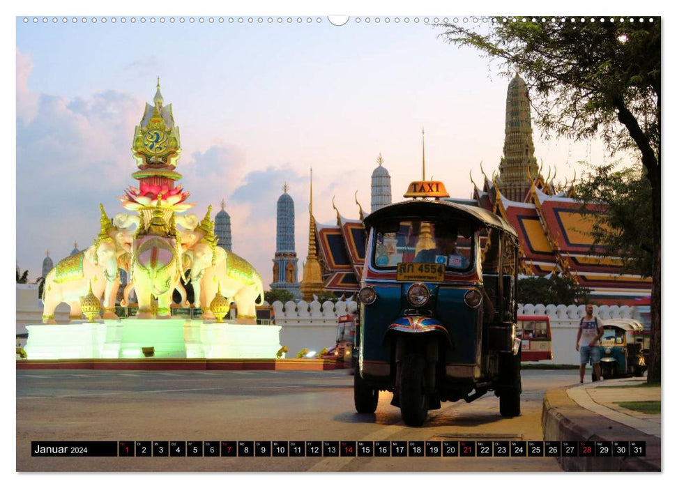 Bangkok : l'Occident rencontre l'Extrême-Orient (calendrier mural CALVENDO 2024) 