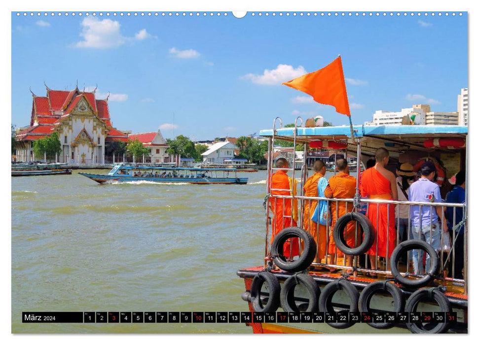 Bangkok : l'Occident rencontre l'Extrême-Orient (calendrier mural CALVENDO 2024) 